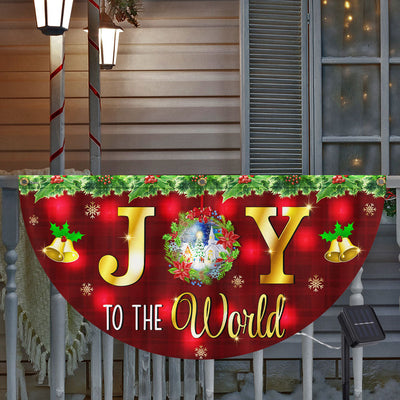 Christmas Flag Joy To The World Christmas Solar Led Fan Flag