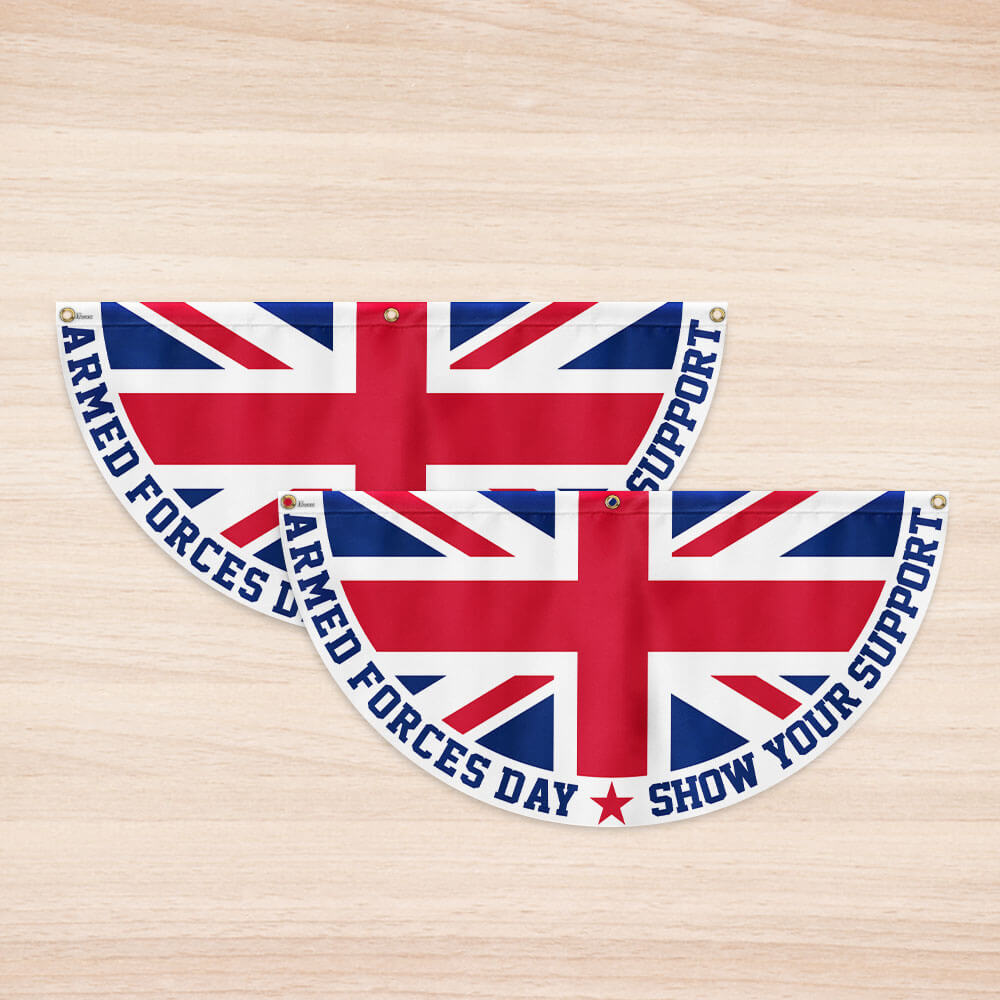 Armed Forces Day UK Non-Pleated Fan Flag