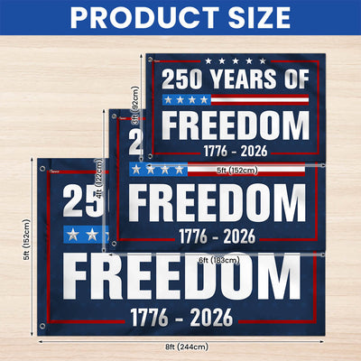 Flagwix American Flag - 250 Years Of Freedom 1776-2026 4th Of july Grommet Flag