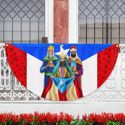 Three Kings Puerto Rico Non-Pleated Fan Flag