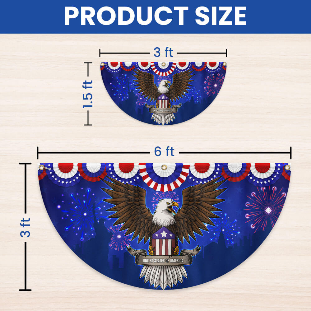 Flagwix American Flag - Independence Day Eagle 4th of july Non-Pleated Fan Flag