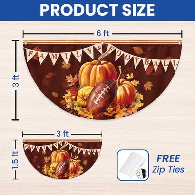 Fall Family And Football Non-Pleated Fan Flag