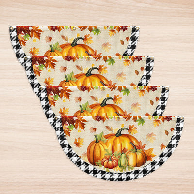 Fall Pumpkins Harvest Happy Fall Y'all Non-Pleated Fan Flag