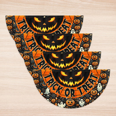Scary Pumpkin Trick Or Treat Happy Halloween Non-Pleated Fan Flag TPT2175FLn