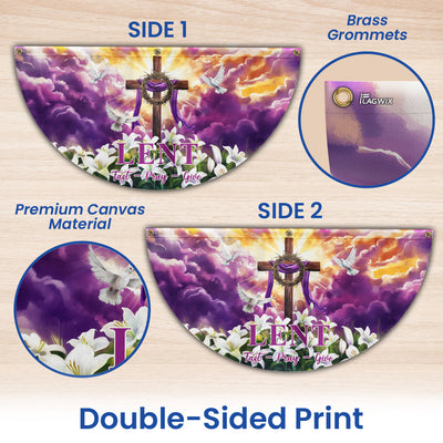 The Season Of Lent Easter Christian Cross Non-Pleated Fan Flag
