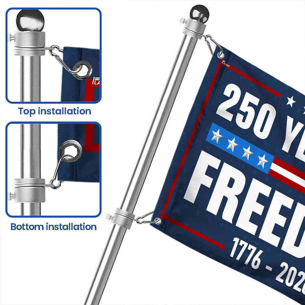 Flagwix American Flag - 250 Years Of Freedom 1776-2026 4th Of july Grommet Flag