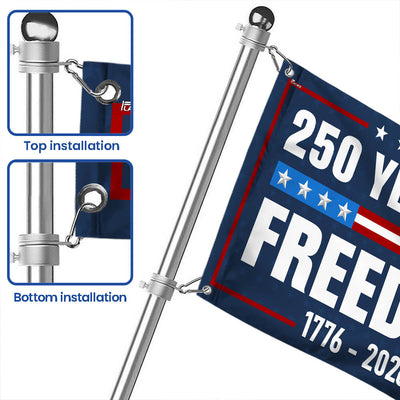 Flagwix American Flag - 250 Years Of Freedom 1776-2026 4th Of july Grommet Flag