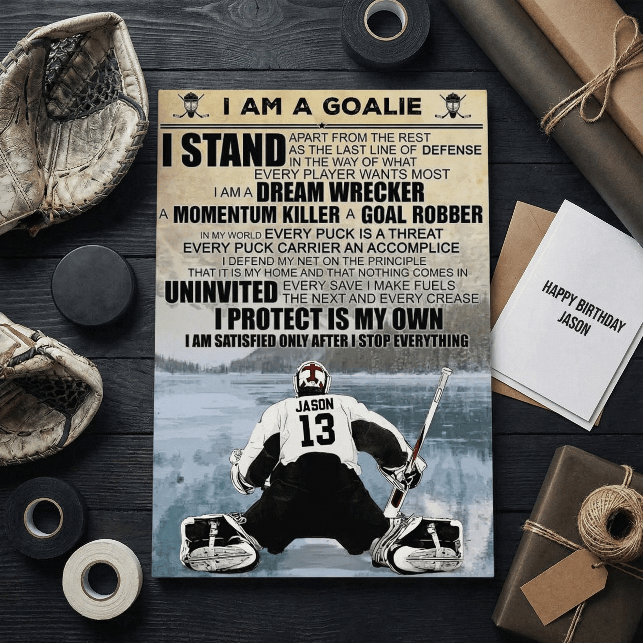 I Am A Goalie - Personalized Hockey Goalie Canvas