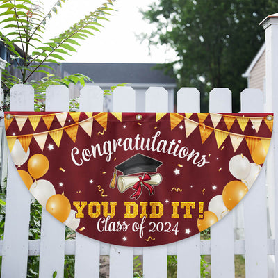 Congratulations You Did It, Happy Graduation Non-Pleated Fan Flag