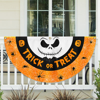 Trick Or Treat Happy Halloween Non-Pleated Fan Flag