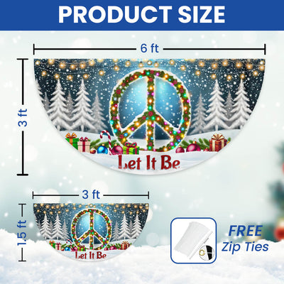Hippie Christmas Let It be Non-Pleated Fan Flag