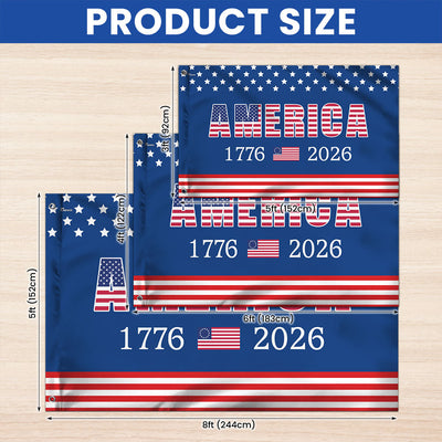 250th Anniversary Grommet Flag - 4th of July 2026 Decorative Flag