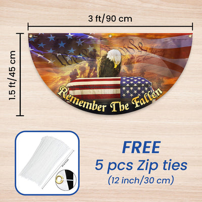 Veterans Day Flag Remember the Fallen Honoring All Who Served Non-Pleated Fan Flag 3-Day Shipping