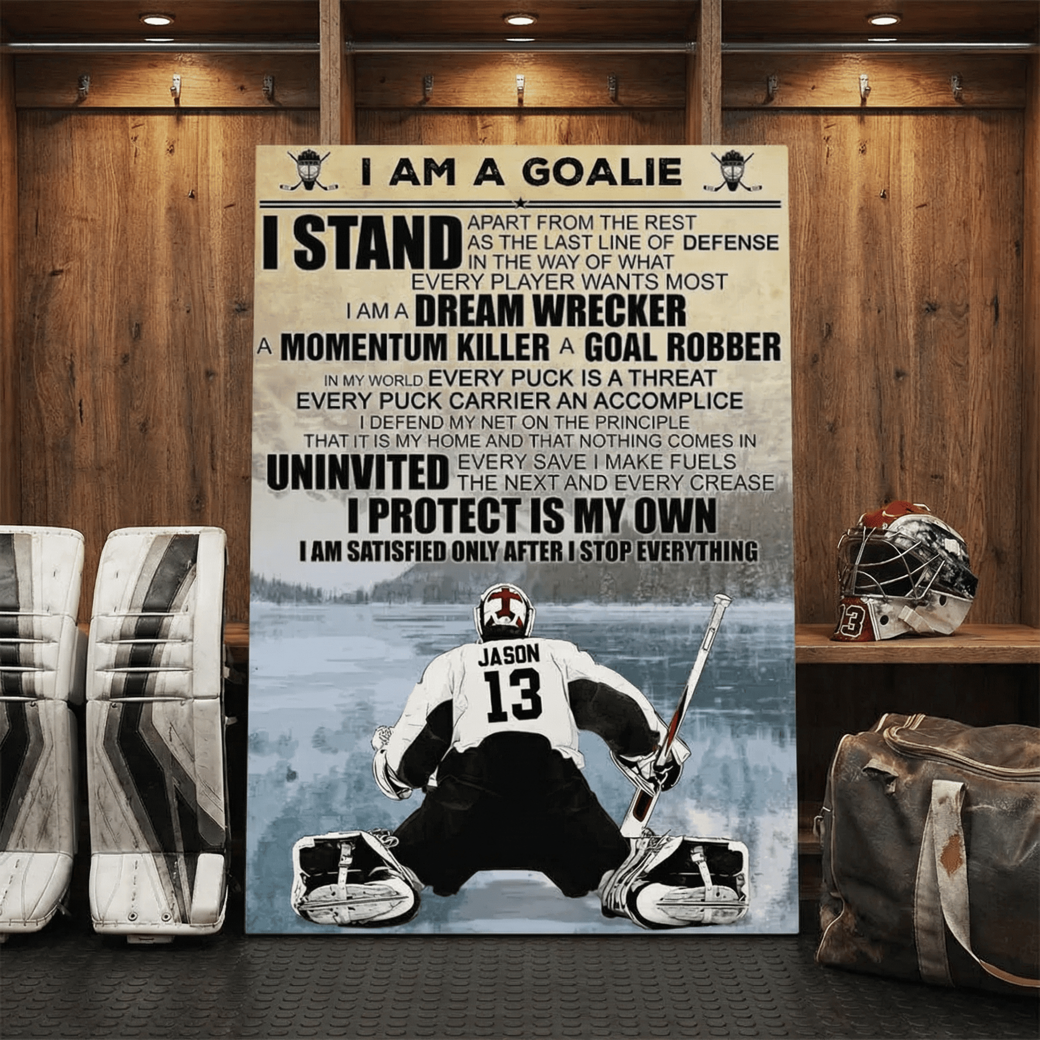 I Am A Goalie - Personalized Hockey Goalie Canvas