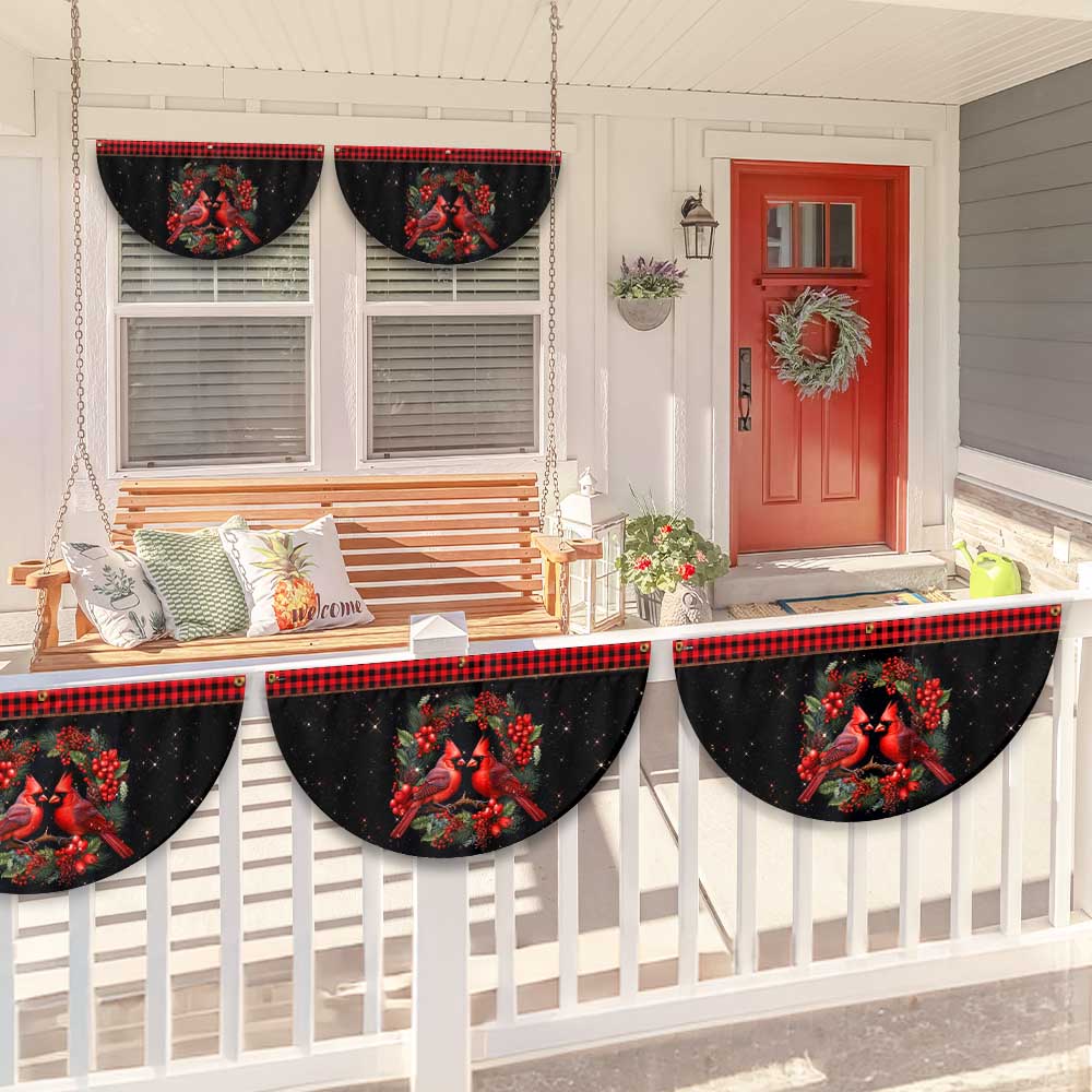 Cardinal Merry Christmas Non-Pleated Fan Flag