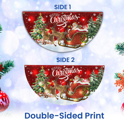 Merry Christmas Santa Claus with Sleigh and Reindeer Christmas Solar Led Fan Flag