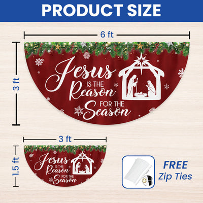 Jesus Is The Reason For The Season Christmas Non-Pleated Fan Flag