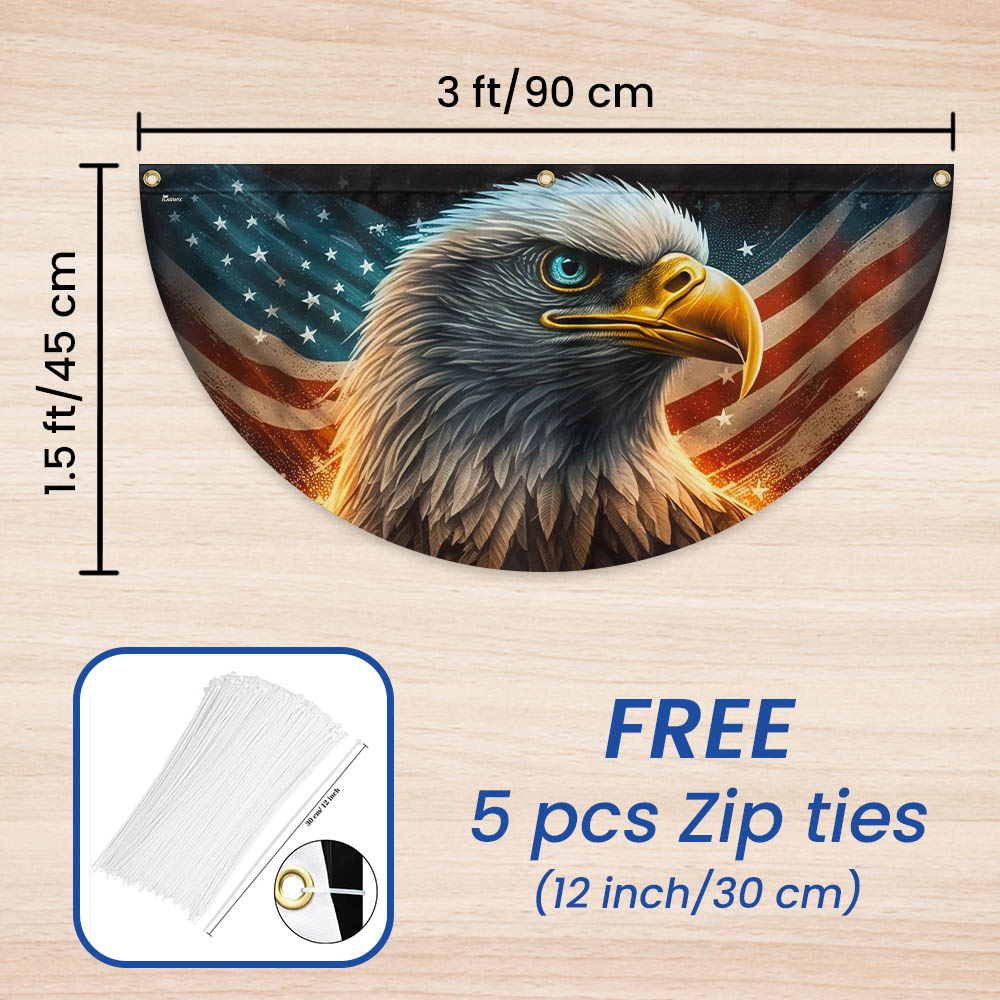 Flagwix American Flag - Eagle American Flag 4th of july Independence Day Non-Pleated Fan Flag