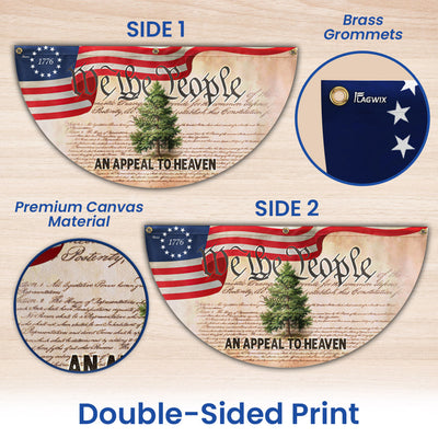 Flagwix American Flag - An Appeal To Heaven Flag We The People Betsy Ross 1776 Pine Tree Non-Pleated Fan Flag