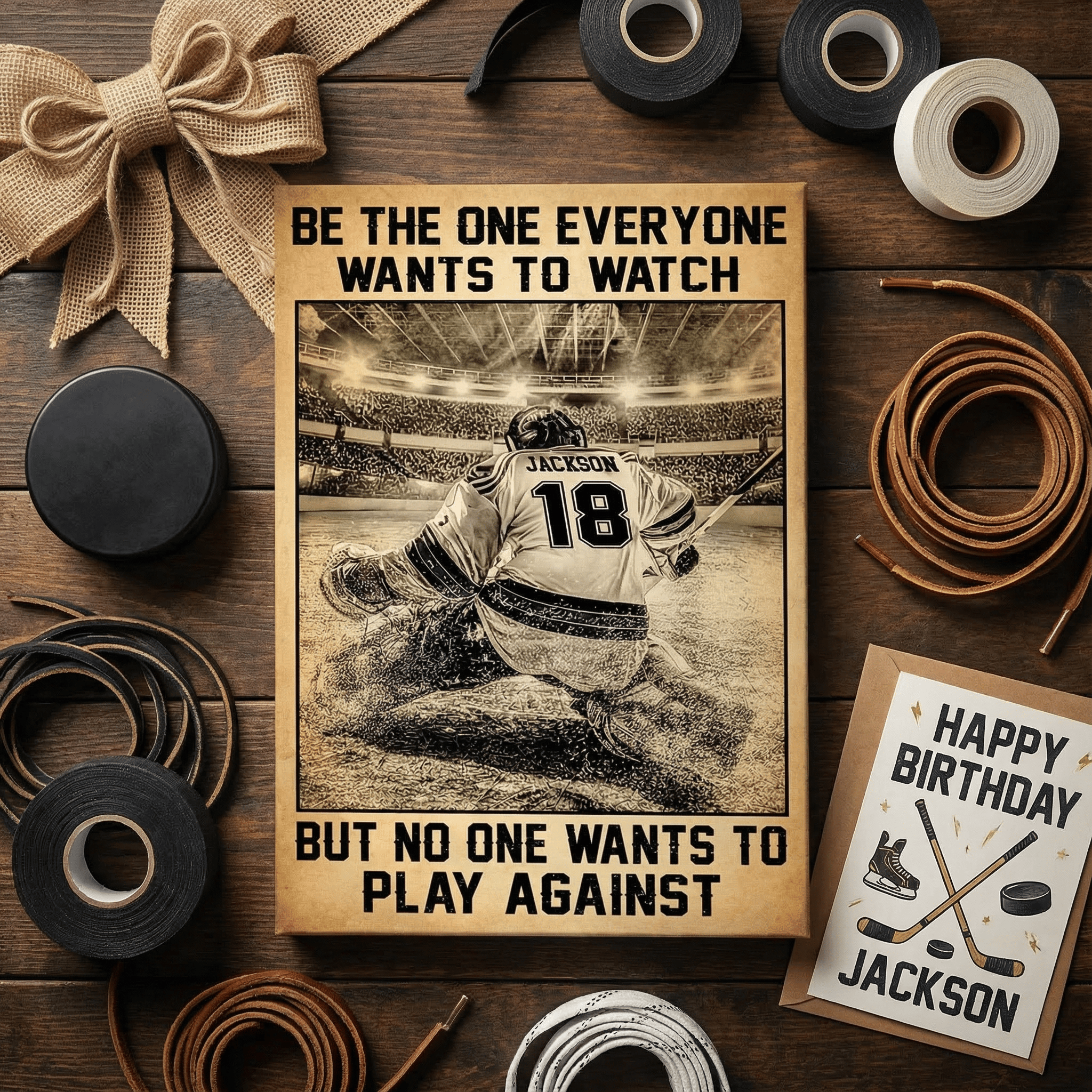 Be The One Everyone Wants To Watch - Personalized Hockey Canvas