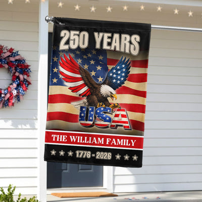 Custom Name American 1776 2026 Flag, Personalized 250 Years Eagle USA Flag