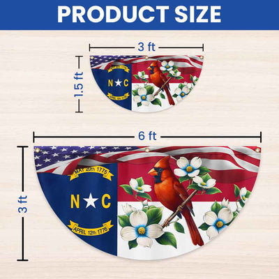 North Carolina State Dogwood Flower and Cardinal Non-Pleated Fan Flag
