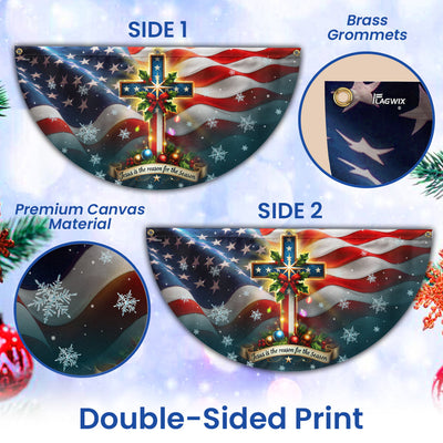 Christian Cross Christmas Jesus Is The Reason For The Season Non-Pleated Fan Flag  3-Day Shipping