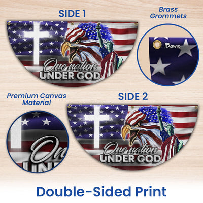 US Eagle Cross Freedom One Nation Under God Non-Pleated Fan Flag