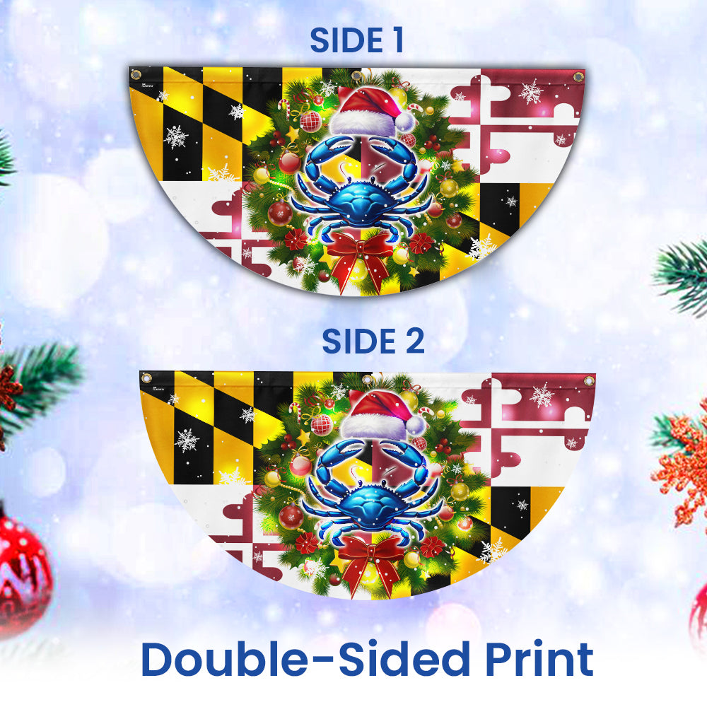 Maryland Christmas Blue Crab Christmas Solar Led Fan Flag