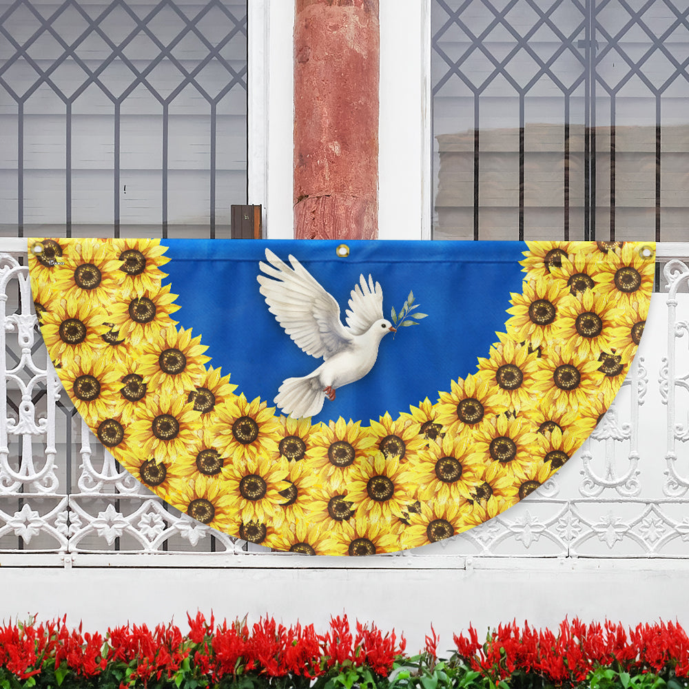 Peace For Ukraine Stand With Ukraine Non-Pleated Fan Flag