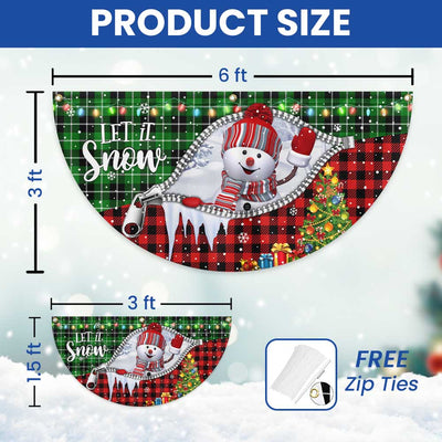 Snowman Let It Snow Merry Christmas Non-Pleated Fan Flag