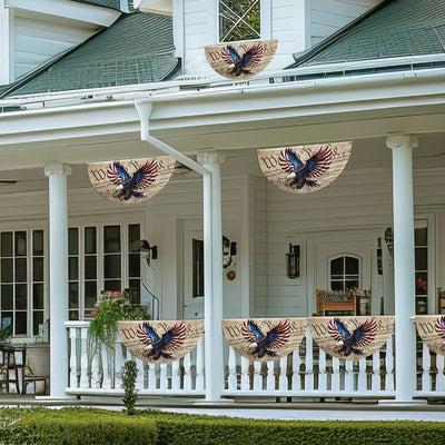 Flagwix American Flag - Patriotic Eagle We The People American Non-Pleated Fan Flag