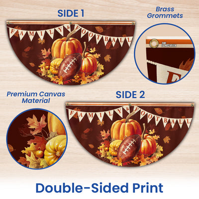Fall Family And Football Non-Pleated Fan Flag