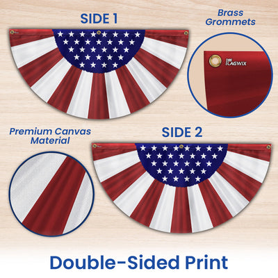 Flagwix American Flag - Patriotic American Non-Pleated Fan Flag