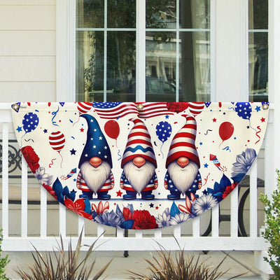 American Flag - 4th of july Gnome Fan Flag – Patriotic Bunting for Porch & Garden