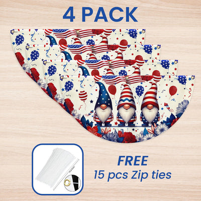 Flagwix American Flag - 4th of july Gnome Fan Flag – Patriotic Bunting for Porch & Garden