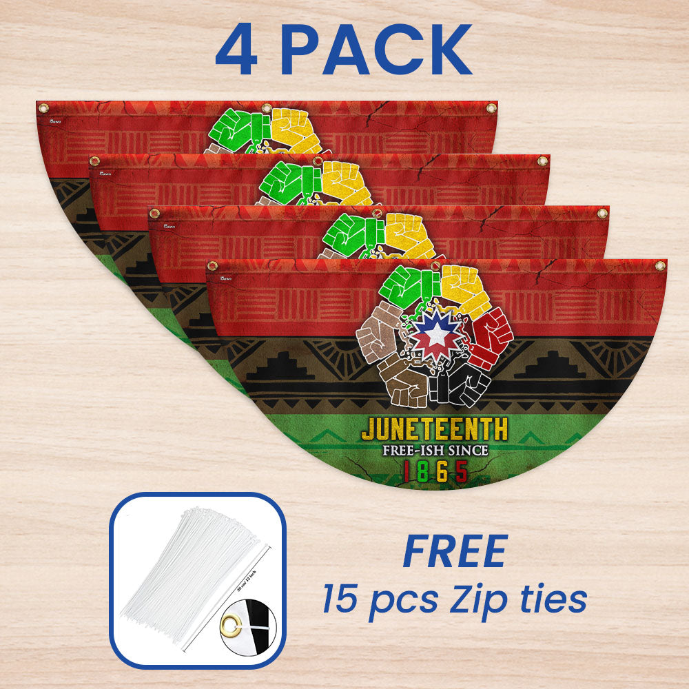 Celebrate Juneteenth African Non-Pleated Fan Flag