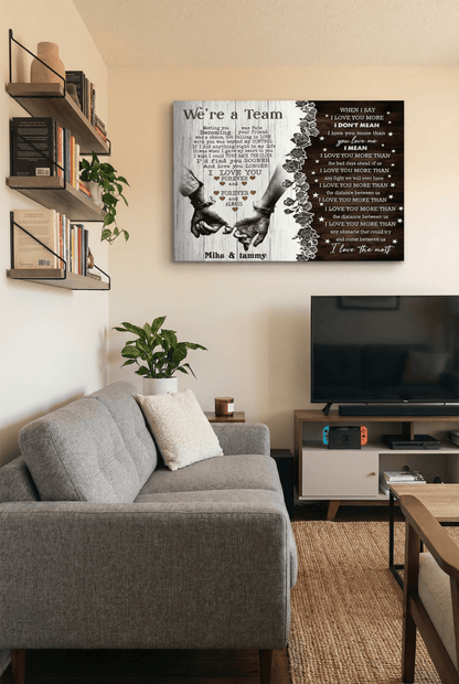 We're A Team Personalized Couple Canvas - Custom Names
