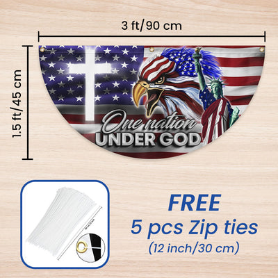US Eagle Cross Freedom One Nation Under God Non-Pleated Fan Flag