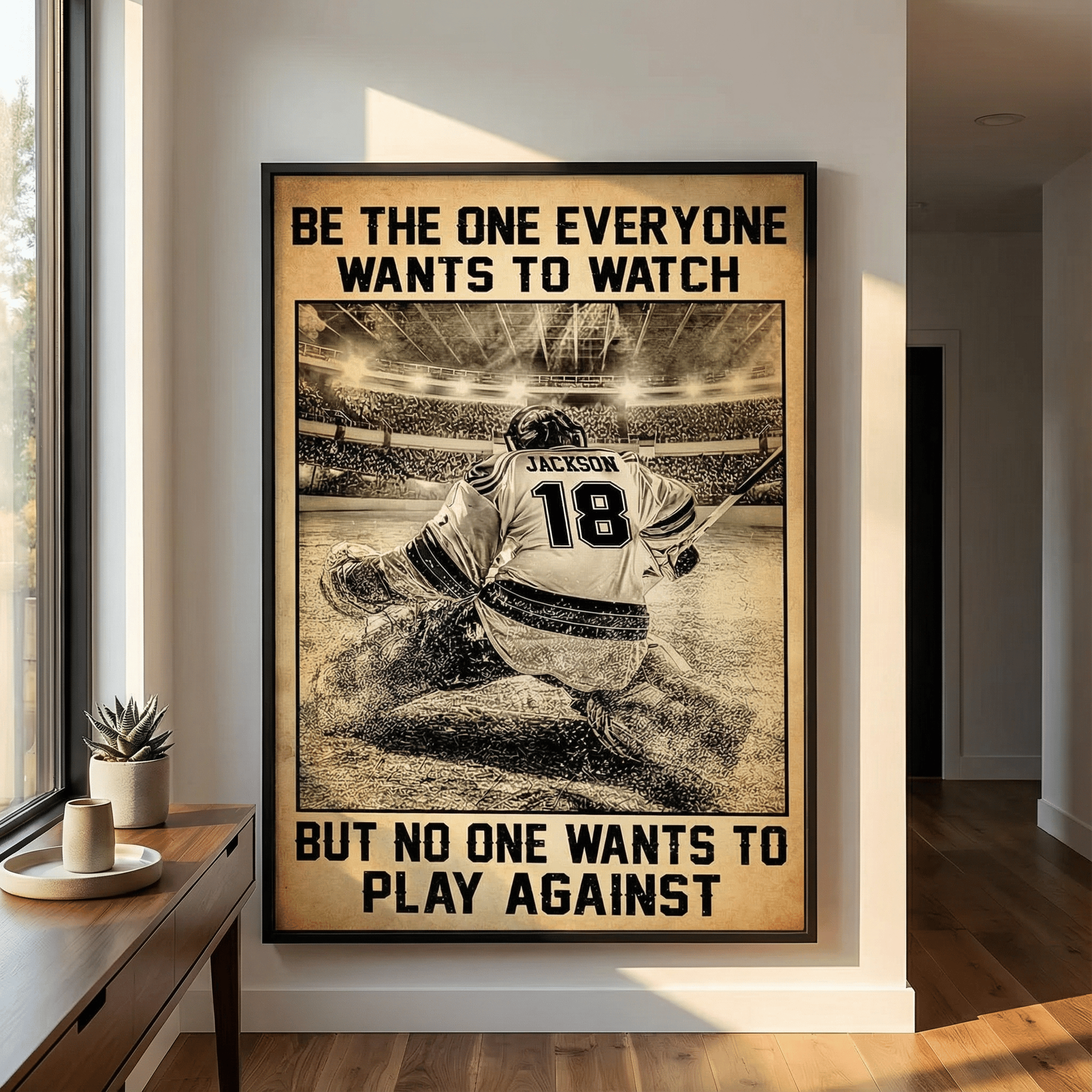 Be The One Everyone Wants To Watch - Personalized Hockey Canvas
