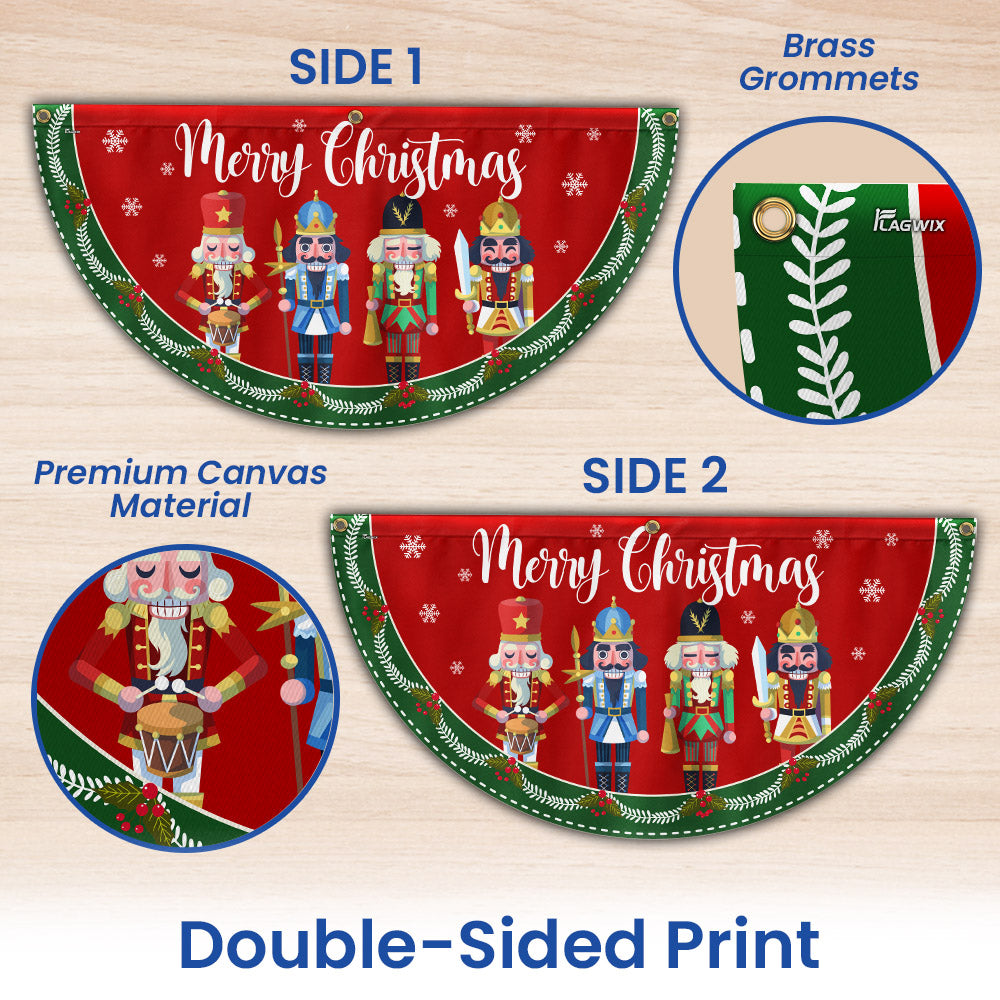 Nutcracker Merry Christmas Non-Pleated Fan Flag