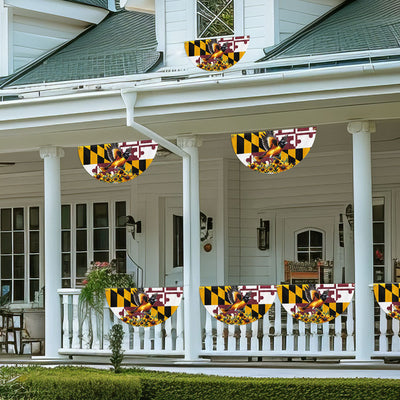 Maryland State Baltimore Oriole Bird and Black-eyed Susan Flower Maryland Non-Pleated Fan Flag