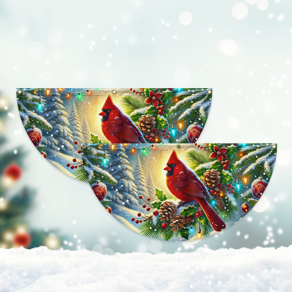 Cardinal Winter Christmas Non-Pleated Fan Flag