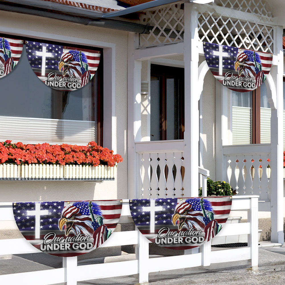 US Eagle Cross Freedom One Nation Under God Non-Pleated Fan Flag