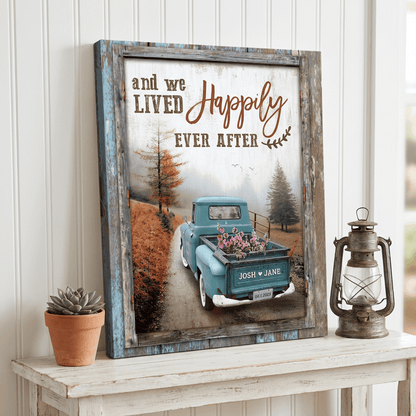 And We Lived Happily Ever After - Personalized Couple Canvas