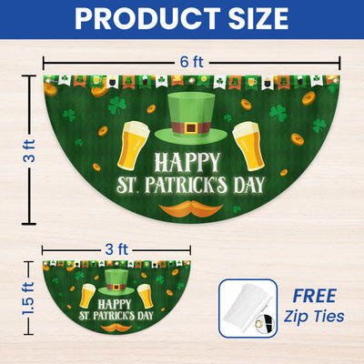 Happy St. Patrick's Day Non-Pleated Fan Flag
