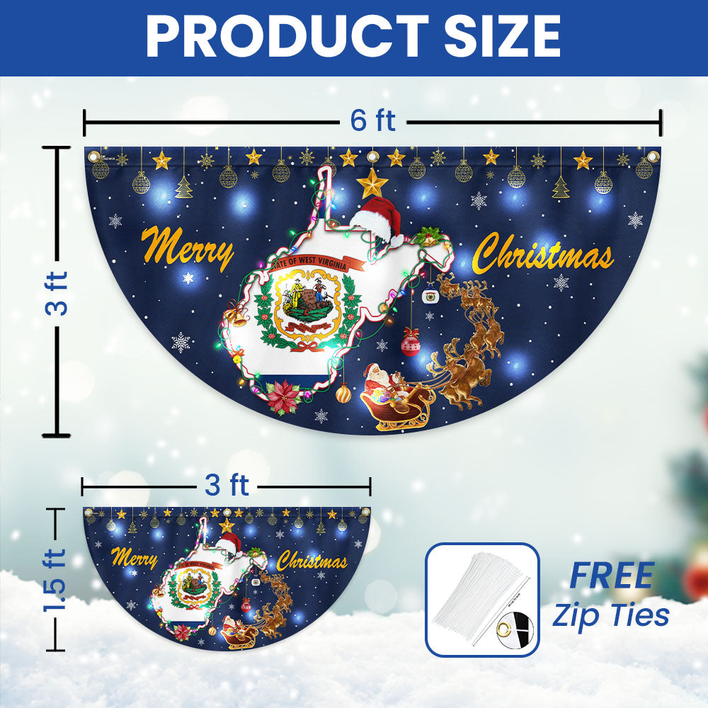 Country Roads Take Me Home Merry Christmas In West Virginia Solar Led Fan Flag