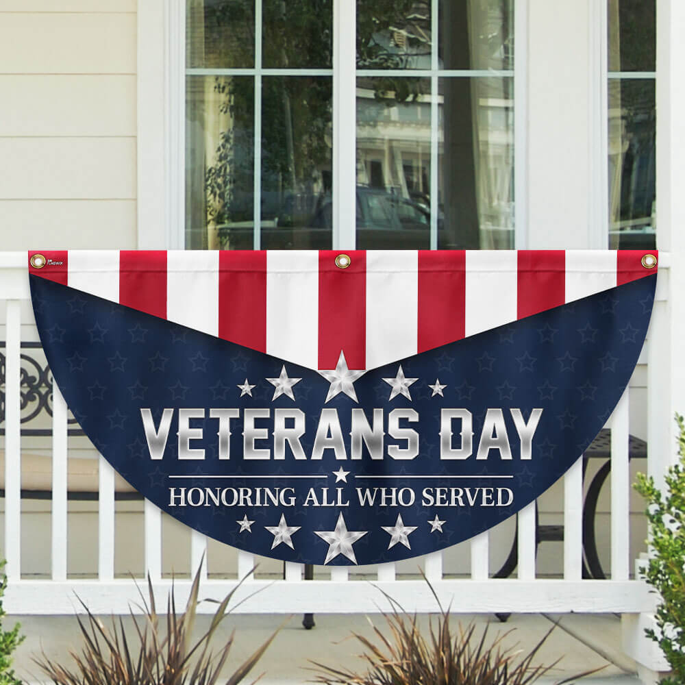 Veterans Day Honoring All Who Served Non-Pleated Fan Flag