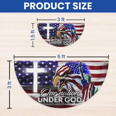US Eagle Cross Freedom One Nation Under God Non-Pleated Fan Flag