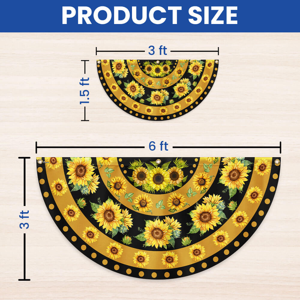 Sunflower Hippie Welcome Non-Pleated Fan Flag
